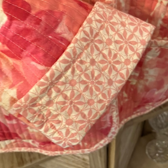 Appleseed's Pink and Coral Floral Quilted Jacket NWOT Sz PM 100% Cotton - Picture 4 of 12